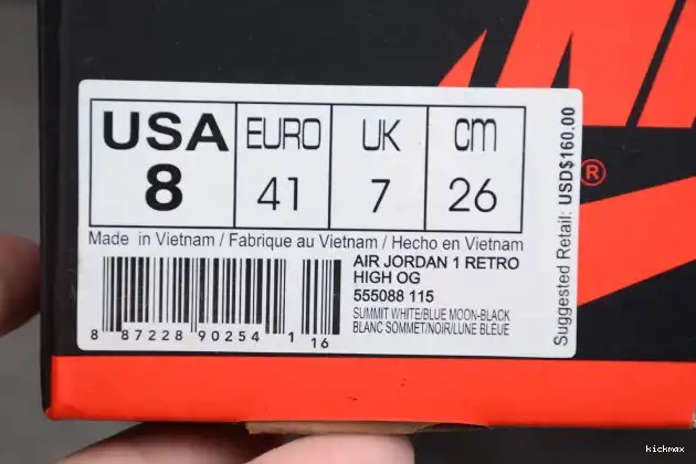 Rep Blue Jordan OG 555088-115 Retro 1 Air Moon High 0523
